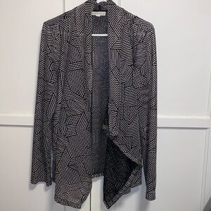 Dana Buchman Large Black White Sheer Cardigan